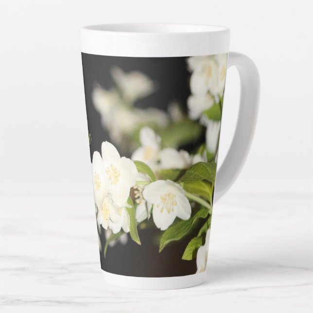 Tasse Latte Blossoms blancs (Angle droit)