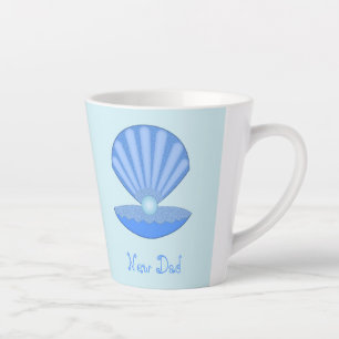 Tasse Latte Blue Baby Boy Coquille d'huîtres et Pearl Nouveau