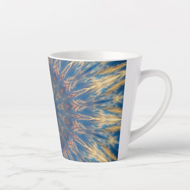 Tasse Latte Blue Chakra Kaleidoscope Thunder_Cove (Droite)