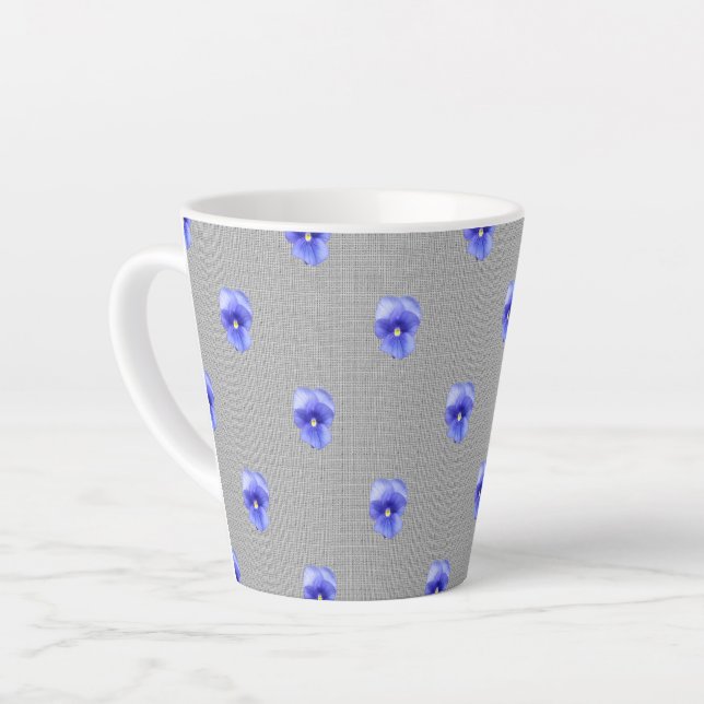 Tasse Latte Blue Pansy (Angle gauche)