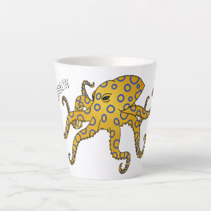 Tasse Latte Blue-ringed octopus cartoon illustration