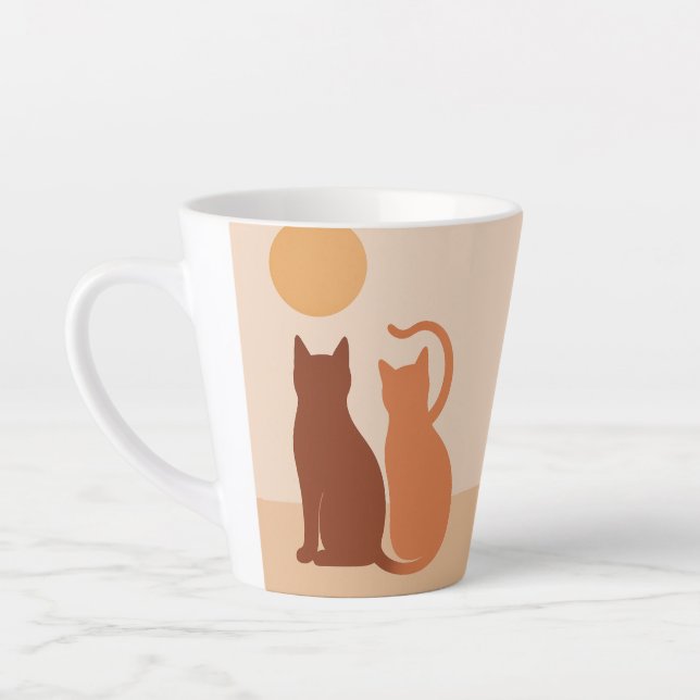 Tasse Latte Boho Cats Sunset Desert (Gauche)