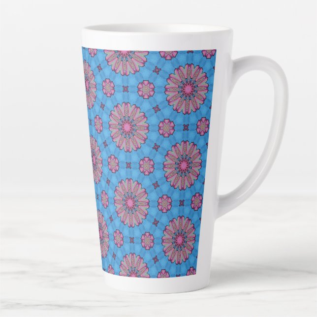 Tasse Latte Boho Floral Rose (Droite)