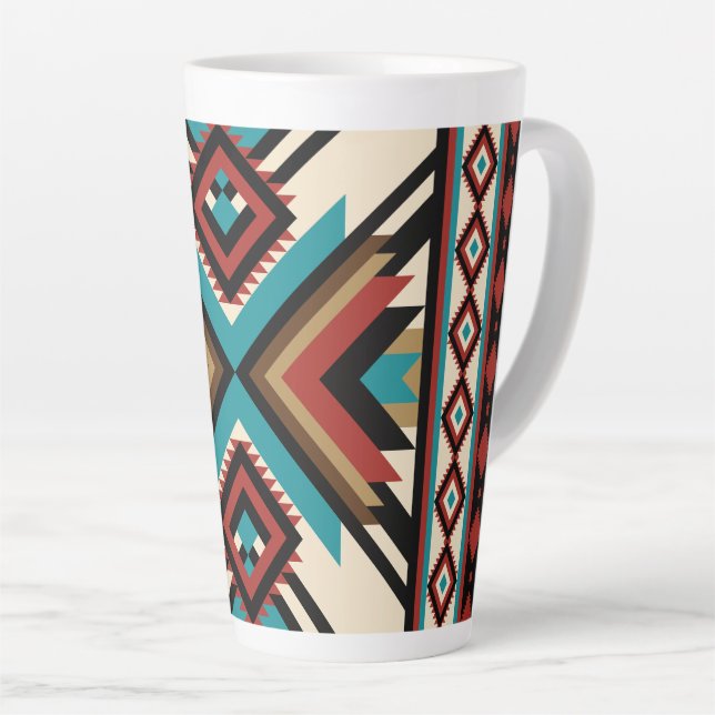 Tasse Latte Boho Geometric (Angle droit)