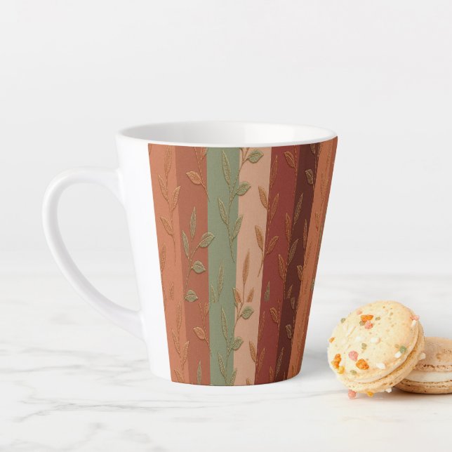 Tasse Latte Boho Leaf Motif Rustic Home Décor (En situation)
