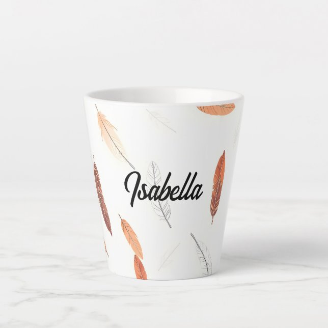 Tasse Latte Boho Popular Feathers Luxury Collection (Devant)