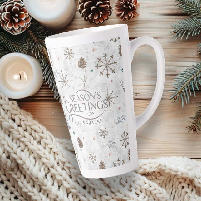 Tasse Latte Boho Twigs & Pinecone Christmas ID986 (Créateur téléchargé)