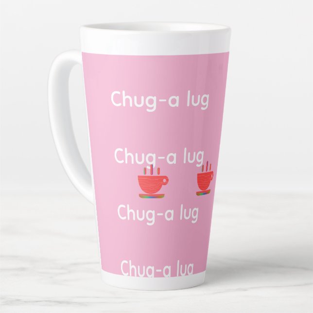 Tasse Latte Boire Cul Sec Rose   (Angle gauche)