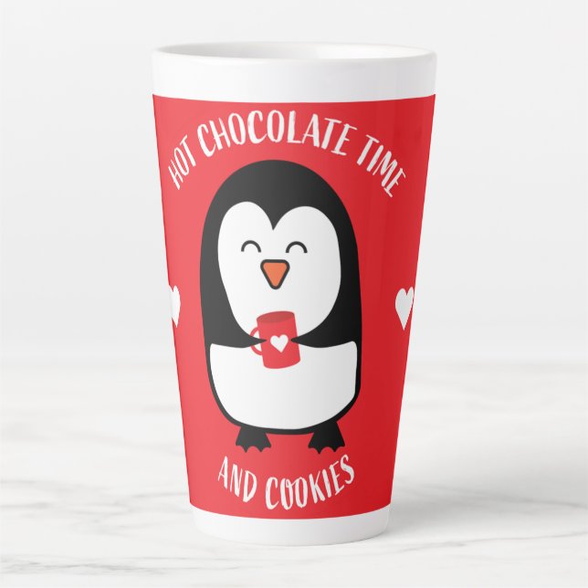 Tasse Latte Boisson de pingouin au chocolat chaud (Devant)