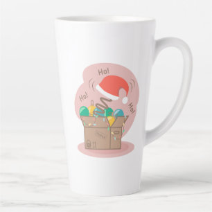 Tasse Latte Boite artisanale avec décoration de Noël et chapea