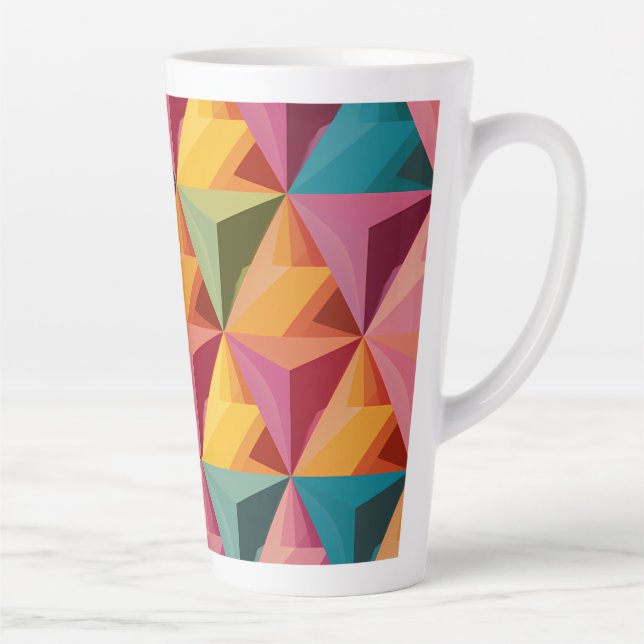 Tasse Latte Bold Geometric Triangle Pattern  (Droite)