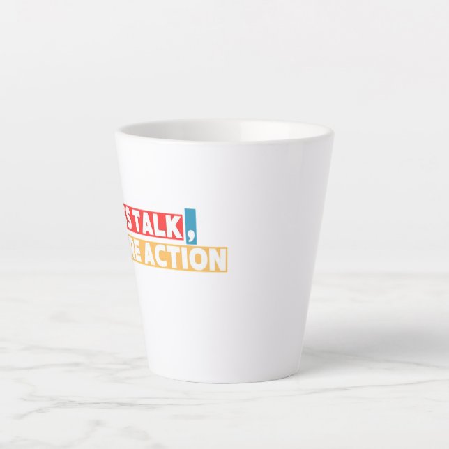 Tasse Latte Bold Motivational Quote – Less Talk, More Action (Devant)