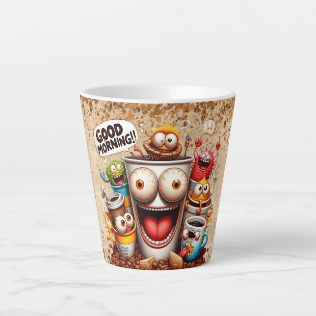 Tasse Latte bon café du matin (Devant)