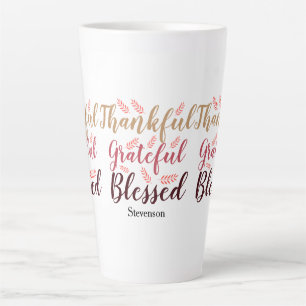 Tasse Latte bon thanksgiving Remerciant, Reconnaissant, Béni