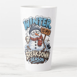 Tasse Latte Bonhomme de neige Citation drôle d'hiver Humour sa