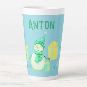 Tasse Latte Bonhomme de neige personnalisé avec cadeaux