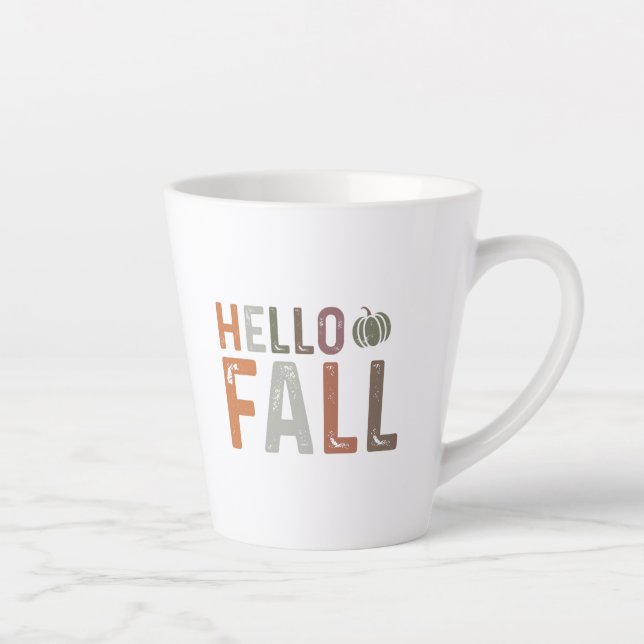 Tasse Latte Bonjour Automne (Droite)