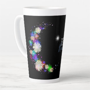 Tasse Latte Bonjour belle marguerites modernes tourbillons d'a