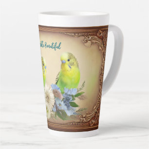 Tasse Latte Bonjour belles perruches