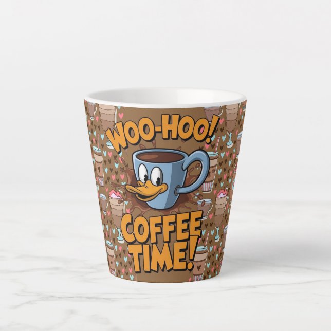 Tasse Latte bonjour café c'est l'heure (Devant)