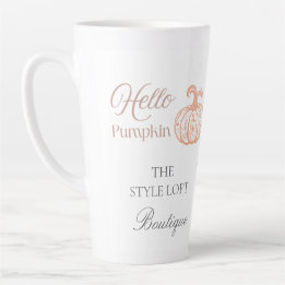 Tasse Latte Bonjour Citrouille Marque d'automne pour boutique