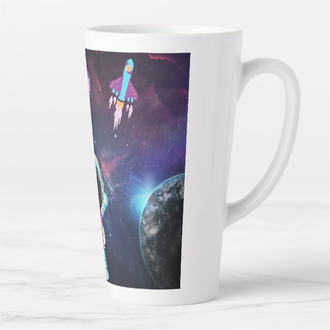 Tasse Latte Bonjour de l'espace. (Droite)