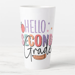 Tasse Latte Bonjour Deuxième année de retour à l'école