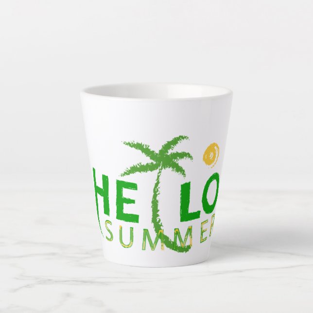 Tasse Latte Bonjour été (Devant)