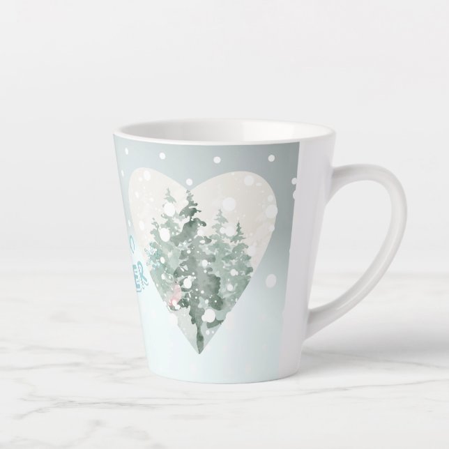 Tasse Latte Bonjour hiver (Droite)