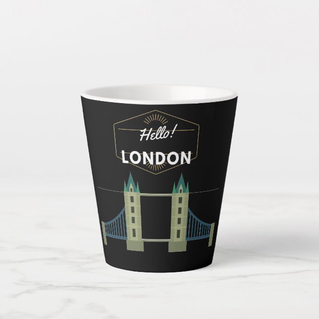 Tasse Latte Bonjour Londres (Devant)