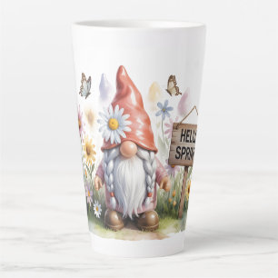 Tasse Latte Bonjour Nain de Jardin du Printemps : Nain Mignon 