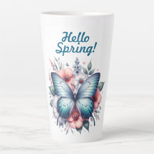 Tasse Latte Bonjour Papillon de Printemps-96282