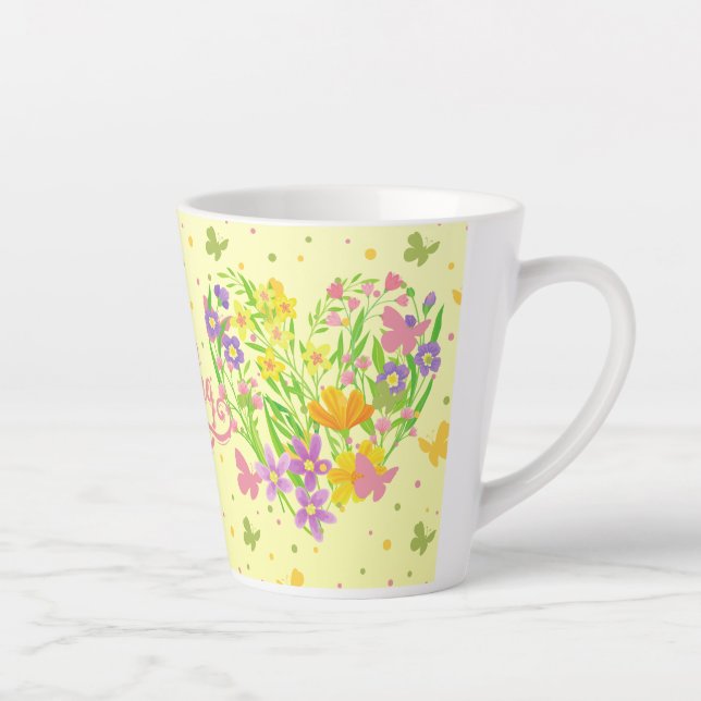 Tasse Latte Bonjour printemps (Droite)