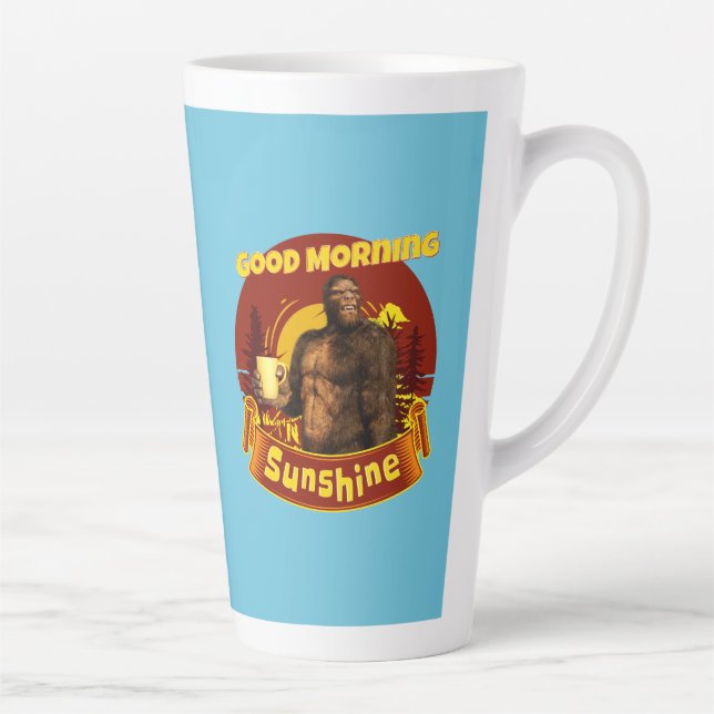 Tasse Latte Bonjour Soleil Bigfoot Café Humour Art (Droite)