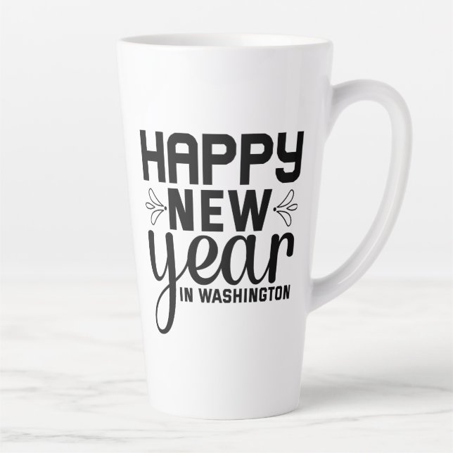 Tasse Latte Bonne année à Washington-54688 (Droite)