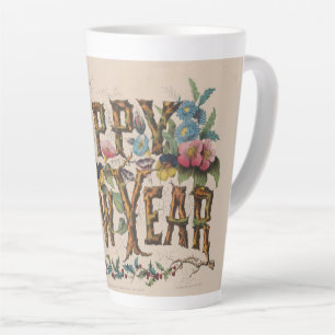 Tasse Latte Bonne Année, Impression Vintage Currier & Ives