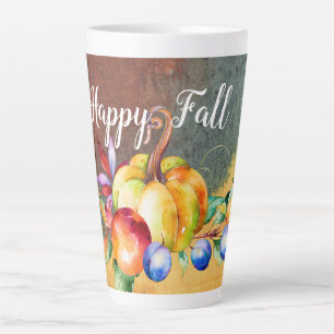 Tasse Latte Bonne Chute, Thanksgiving Citrouille et fruits