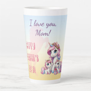 Tasse Latte "Bonne fête des mères !" Unicorne