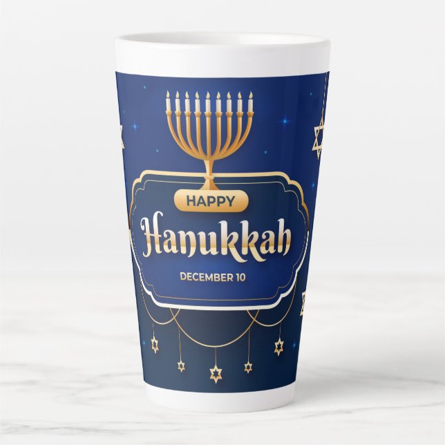 Tasse Latte Bonne Hanoukka (Devant)