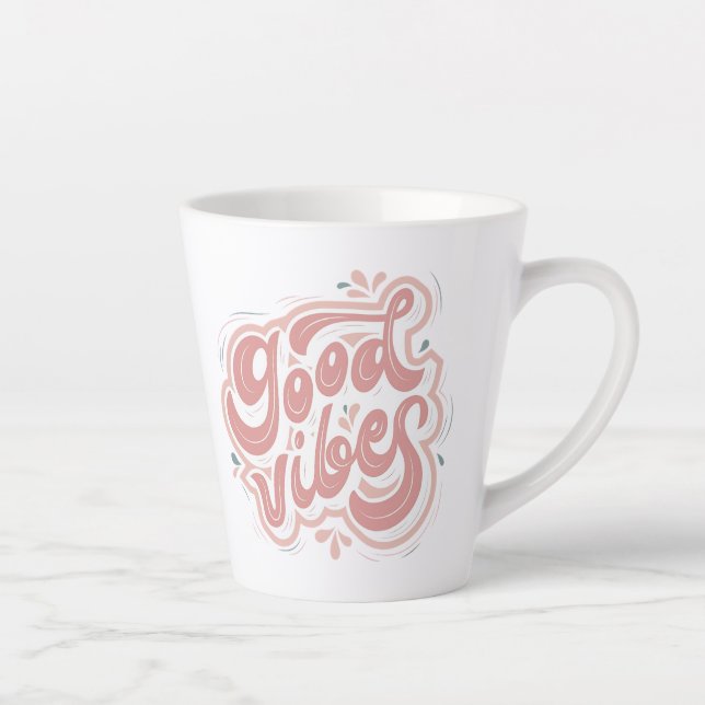 Tasse Latte Bonne Vibration (Droite)