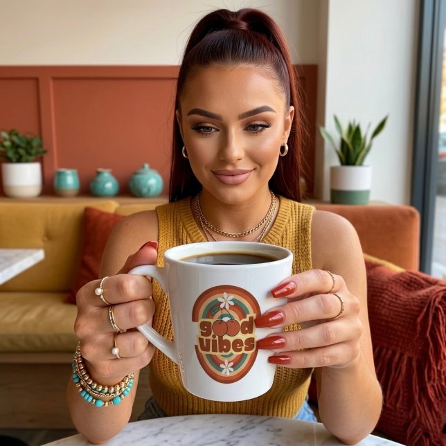 Tasse Latte Bonne Vibration (Créateur téléchargé)