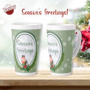 Tasse Latte Bonnes Fêtes de Noël Vert et Blanc