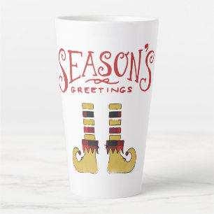 Tasse Latte Bonnes Fêtes Elf Chaussures