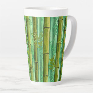 Tasse Latte Bosquet de bambou jungle Verts chauds et frais