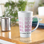 Tasse Latte Boss de fille rose moderne Meilleur cadeau de fill<br><div class="desc">Boss de fille rose moderne Meilleur cadeau de fille</div>