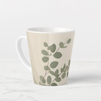 Tasse Latte Botanical organic eucalyptus leaf neutral tones