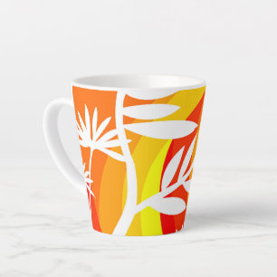 Tasse Latte Botanique orange et blanche