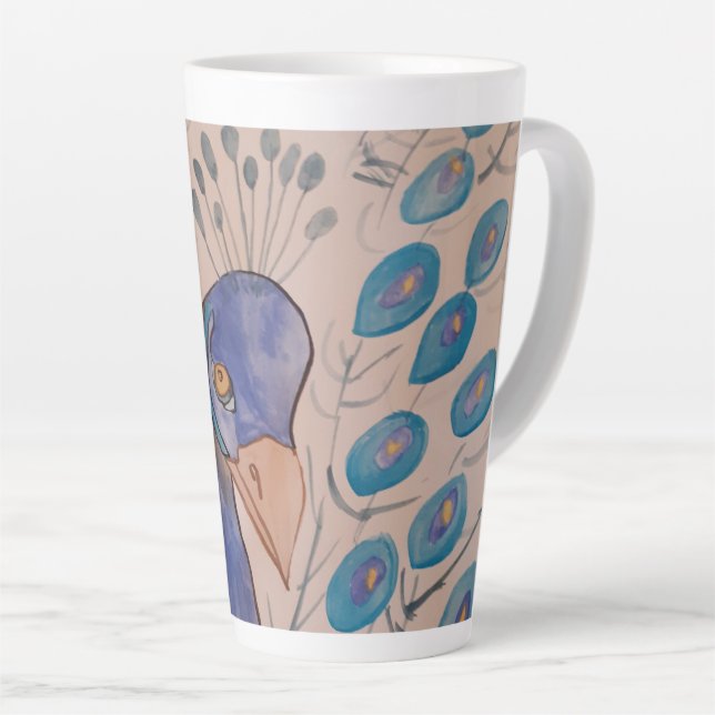 Tasse Latte Bouche en latte bleu paon (Angle droit)