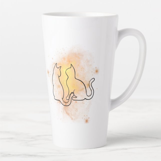 Tasse Latte Bouchon d'aquarelle (Droite)