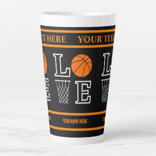 Tasse Latte Boucles de basket-ball, Lecteur de basket-ball Cad
